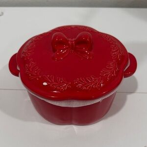 Red Ceramic Casserole Dish with Lid